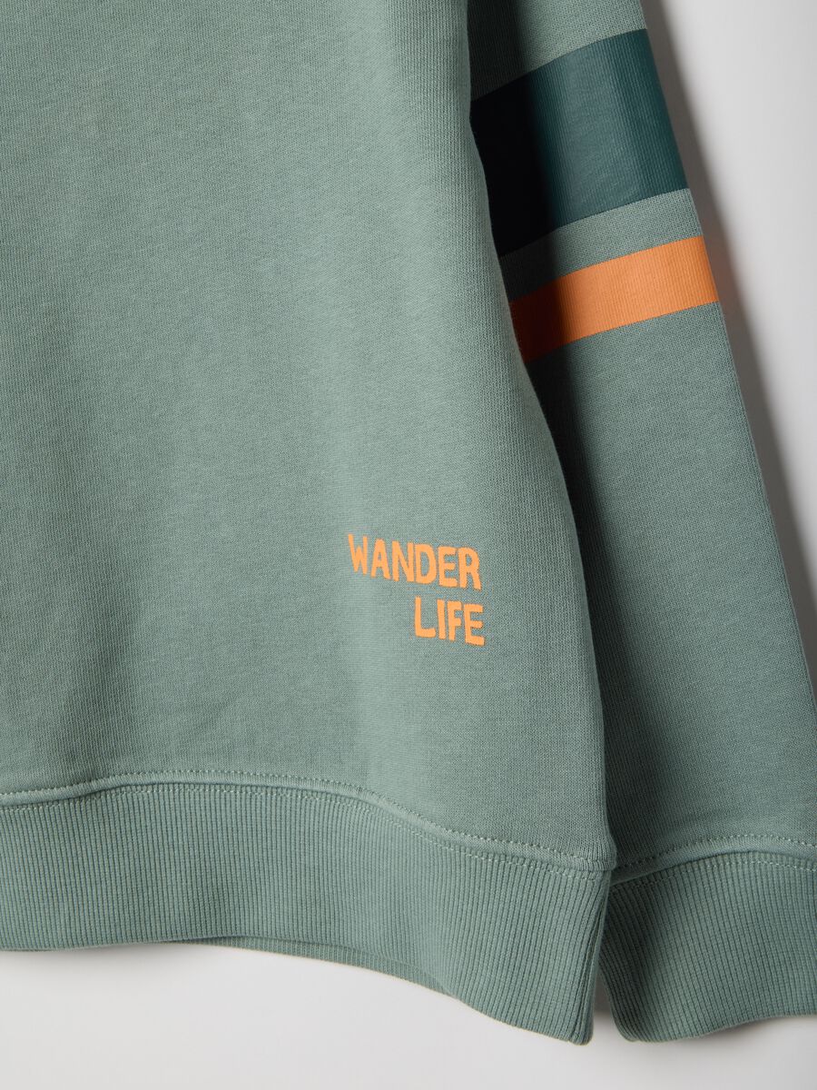 Children's green pure cotton sweatshirt and trousers set regular fit_3