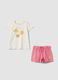 Girls&rsquo; pure cotton multicolour set with print, regular fit_0
