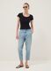 Light blue pure cotton denim carrot-fit jeans_0