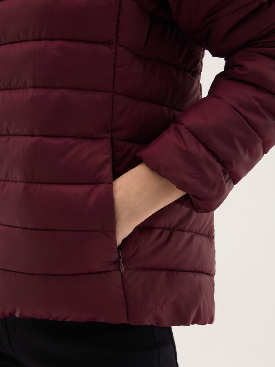 Red mixed regular fit jacket_3
