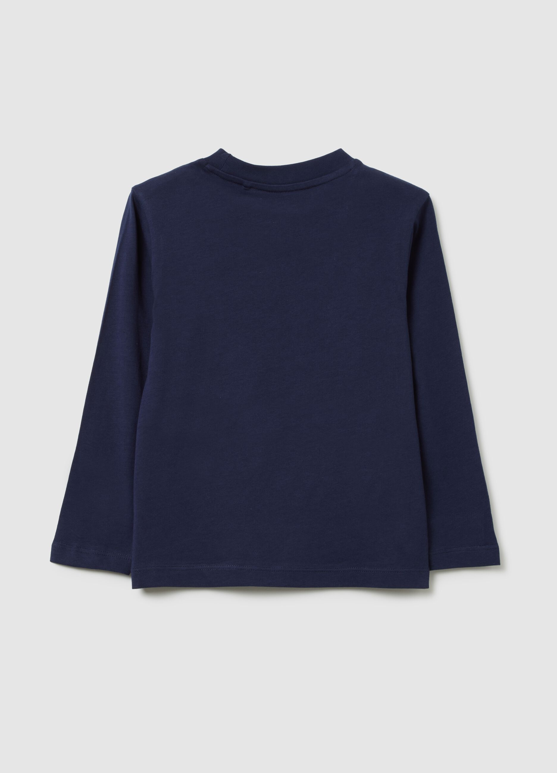 Child's T-shirt in pure blue cotton regular fit