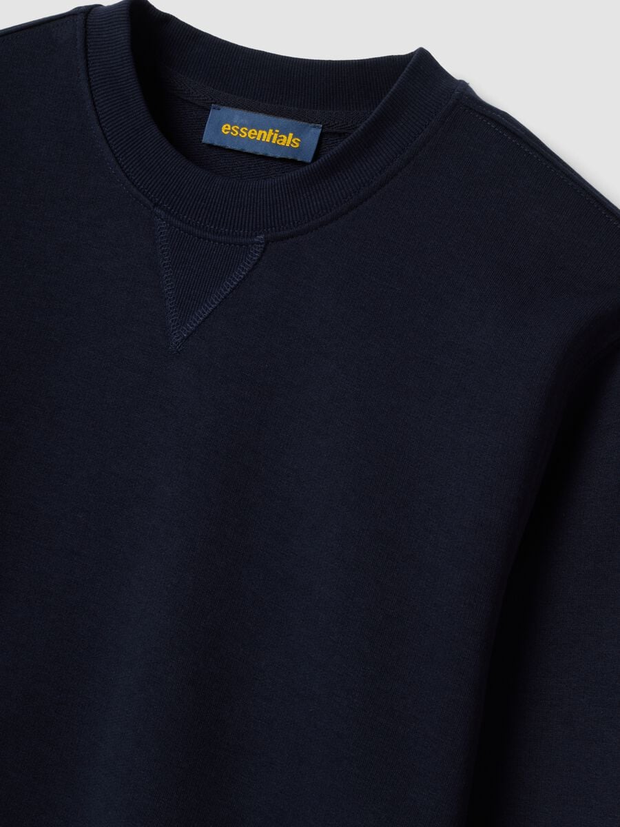 Blue crew-neck sweatshirt in cotton blend, regular fit_2