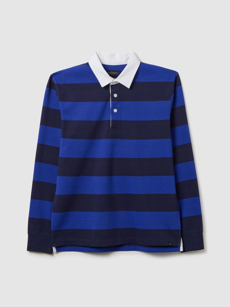 Blue pure cotton polo shirt regular fit_4