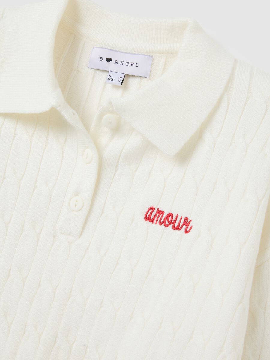 White regular fit jumper with embroidery_5