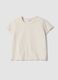 Beige pure cotton short-sleeve T-shirt, regular fit_4