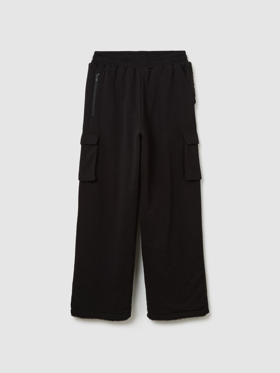 Teddy Cargo Sweatpants Black_4