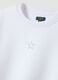 White sweatshirt in pure organic cotton with ribbed collar_1