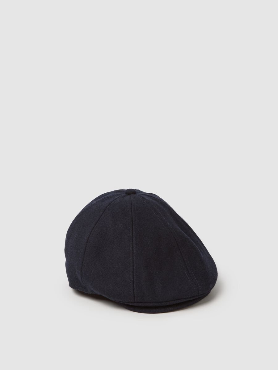 Cappello blu in misto lana_0