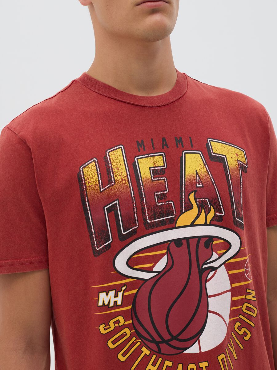 Miami Heat Red Cotton NBA T-shirt_2