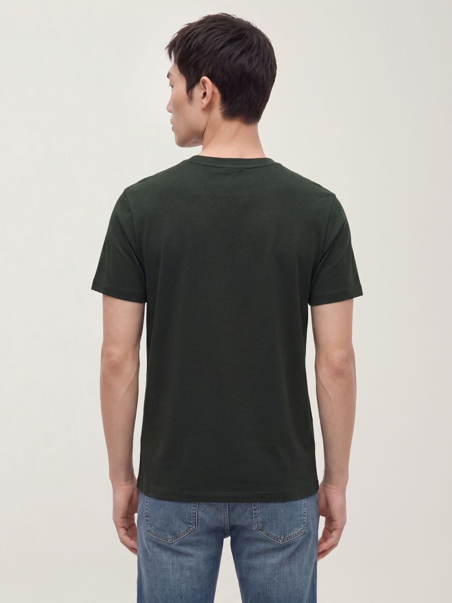 T-shirt grigia in puro cotone mercerizzato a girocollo regular fit_2