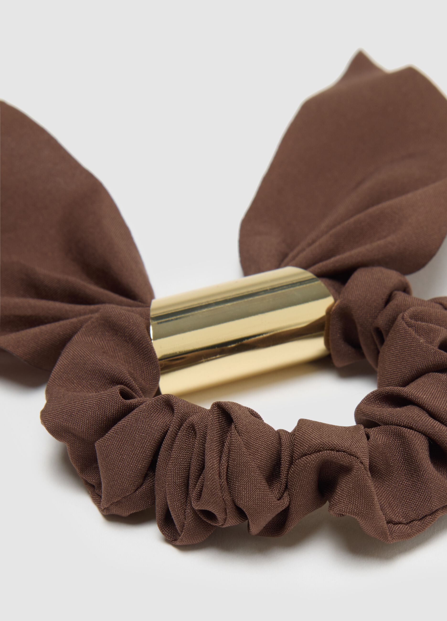 Women's brown hair tie with knot