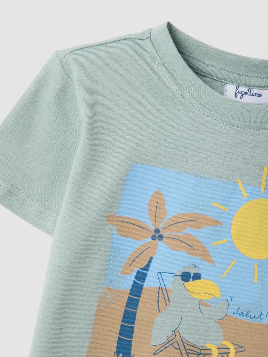 T-shirt in puro cotone grigia per bimbo con stampa_3