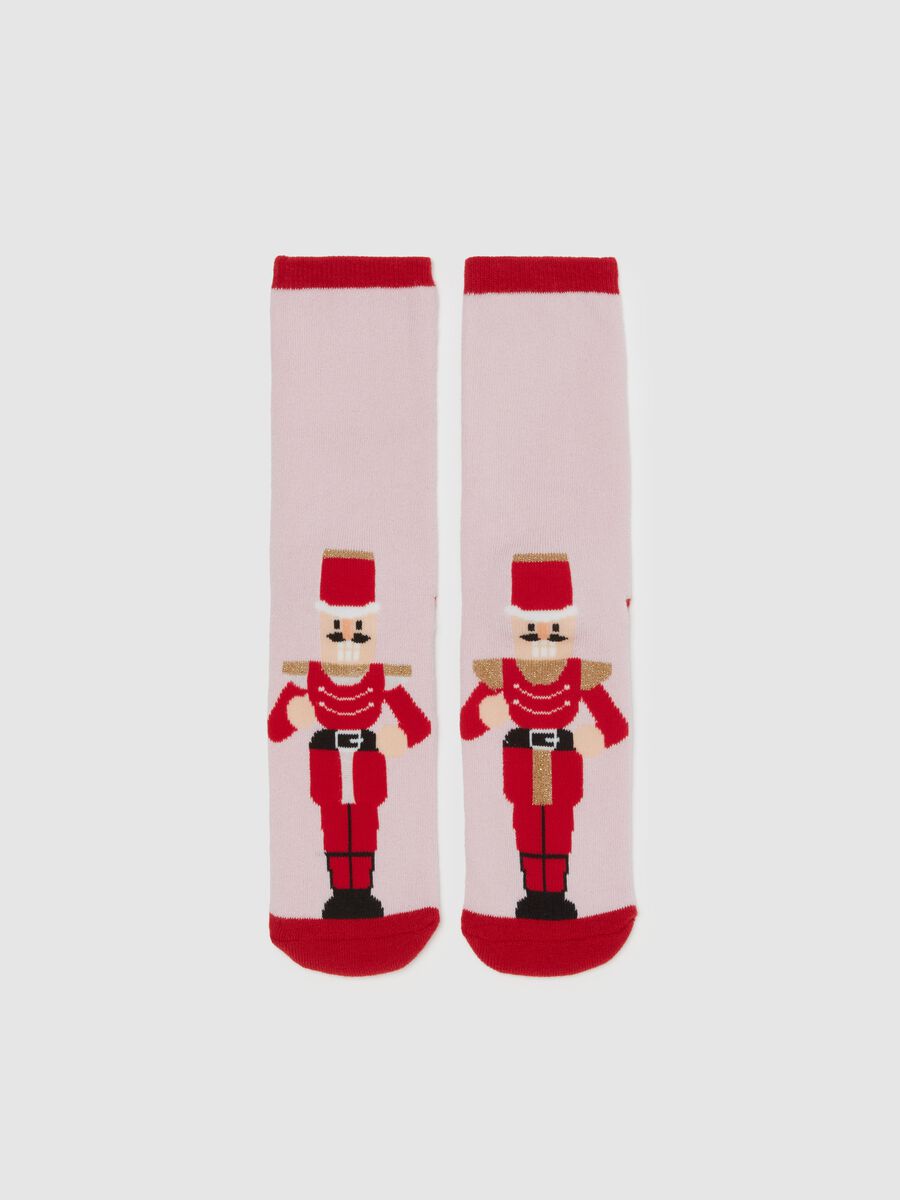 Slipper socks in lurex with toy soldier_0