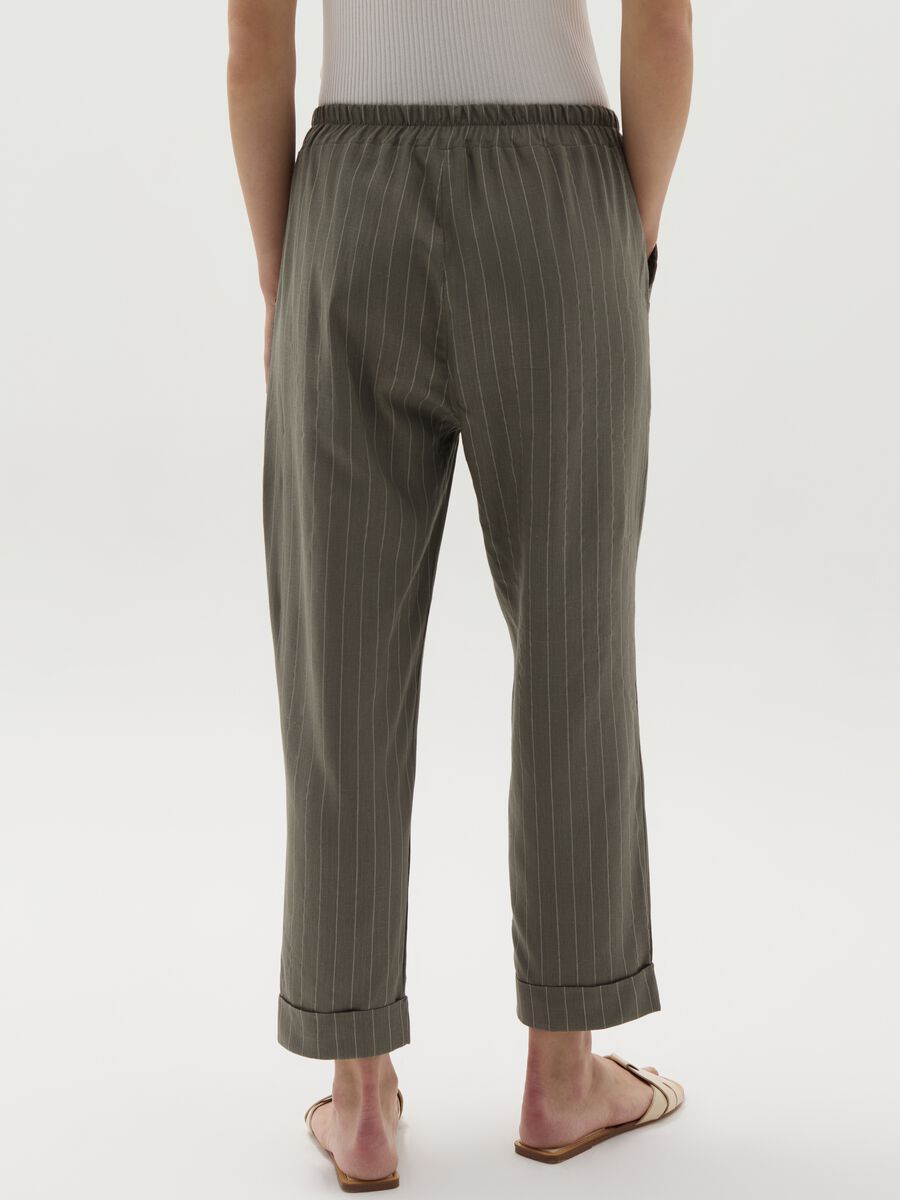 Cropped pinstriped cigarette trousers_2