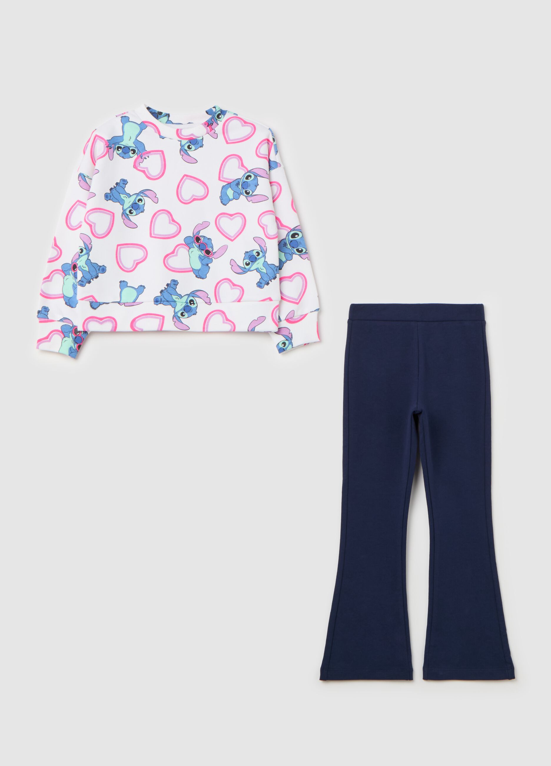 Jogging set con stampa Stitch
