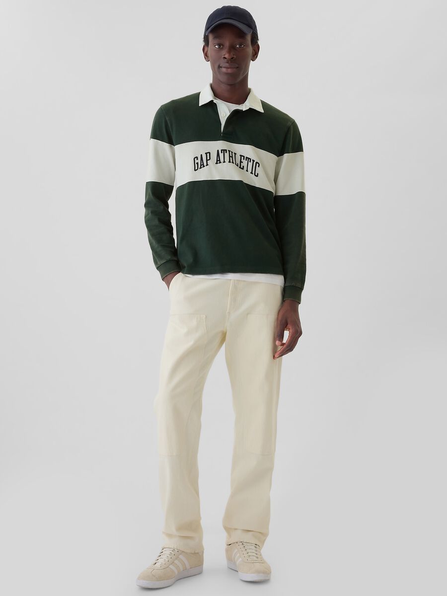 Polo in cotone con stampa logo_1