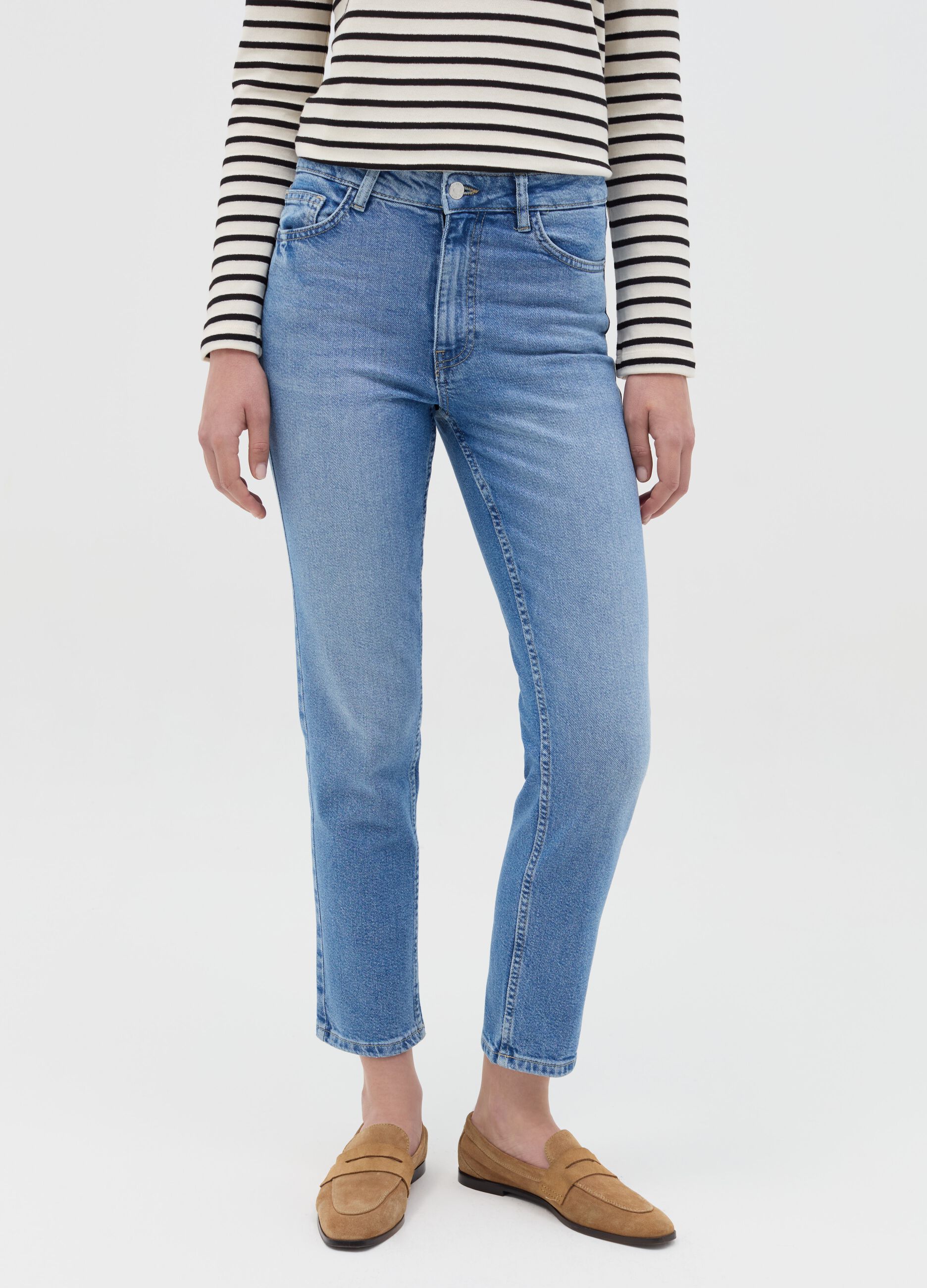 Slim-fit cropped jeans