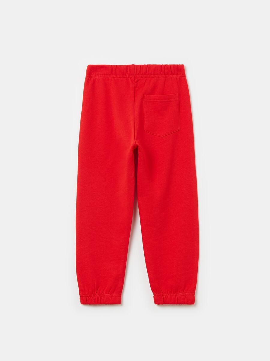 Fleece joggers with elasticated edging_1