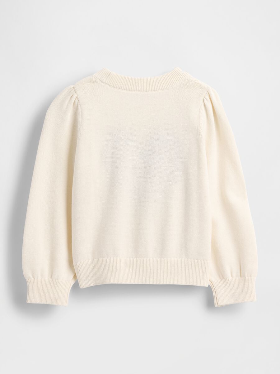 White Cotton Jumper with Leopard Heart_1
