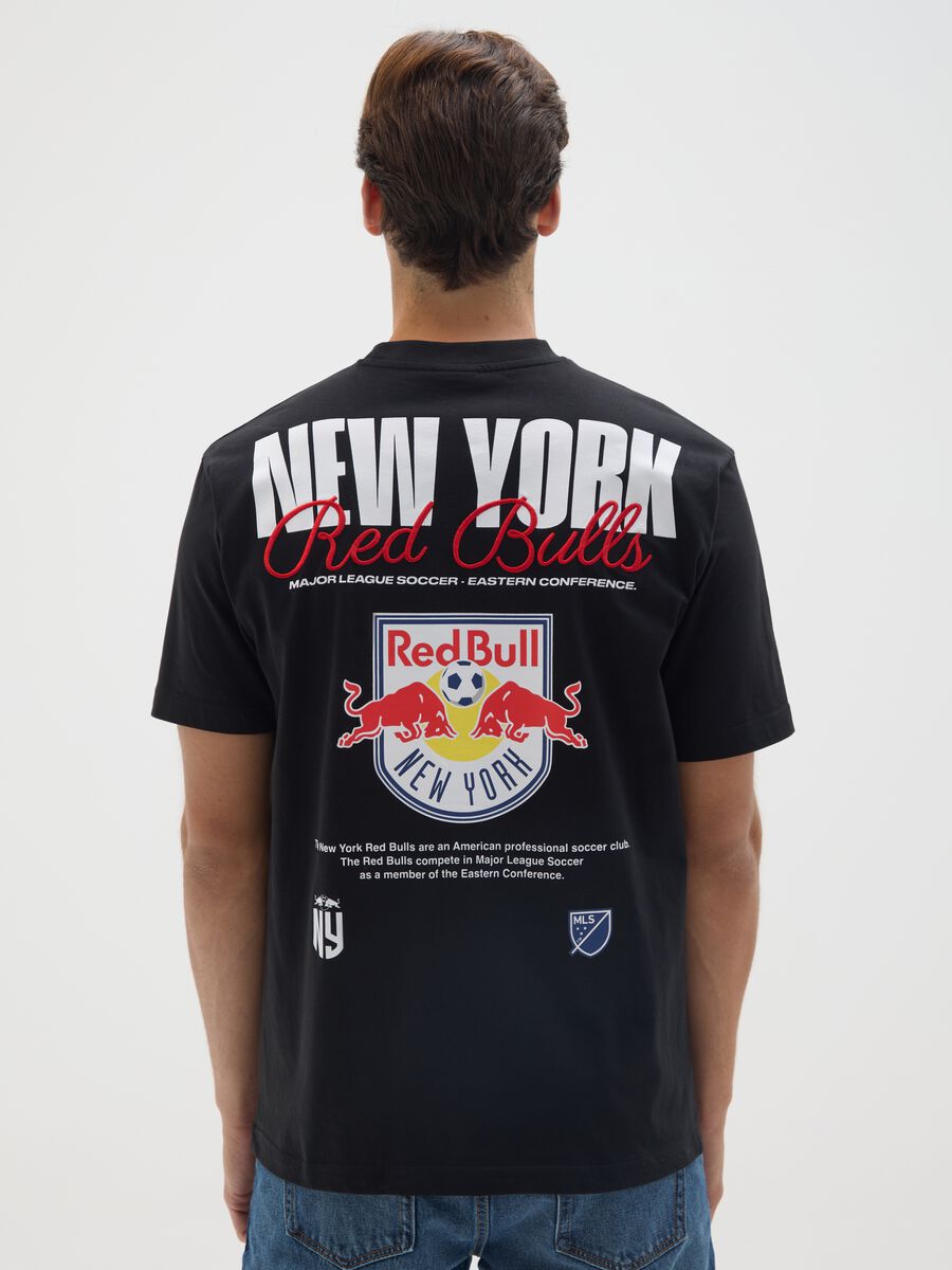 Black pure cotton T-shirt Red Bull New York_2
