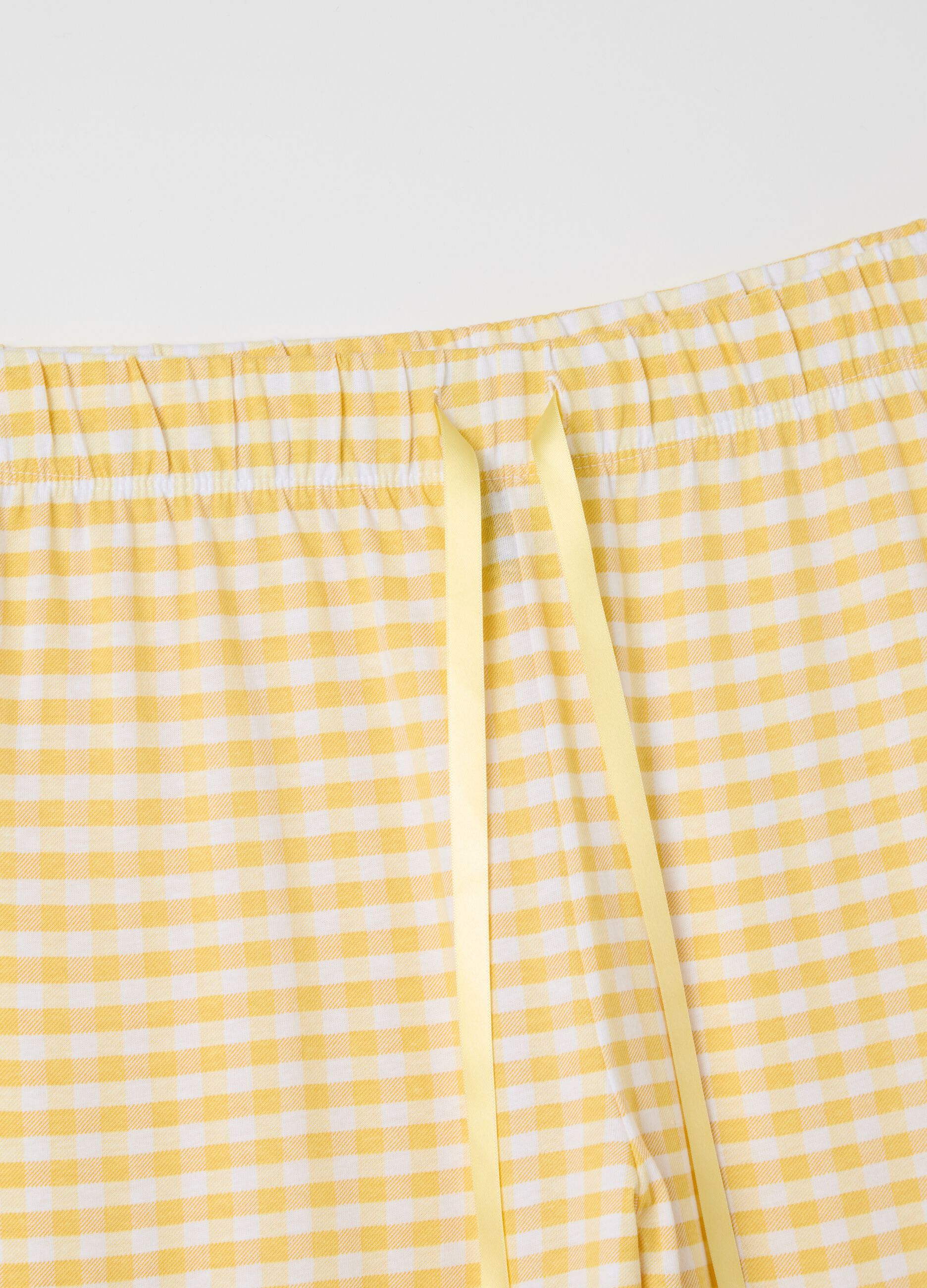 Gingham pyjama trousers with drawstring