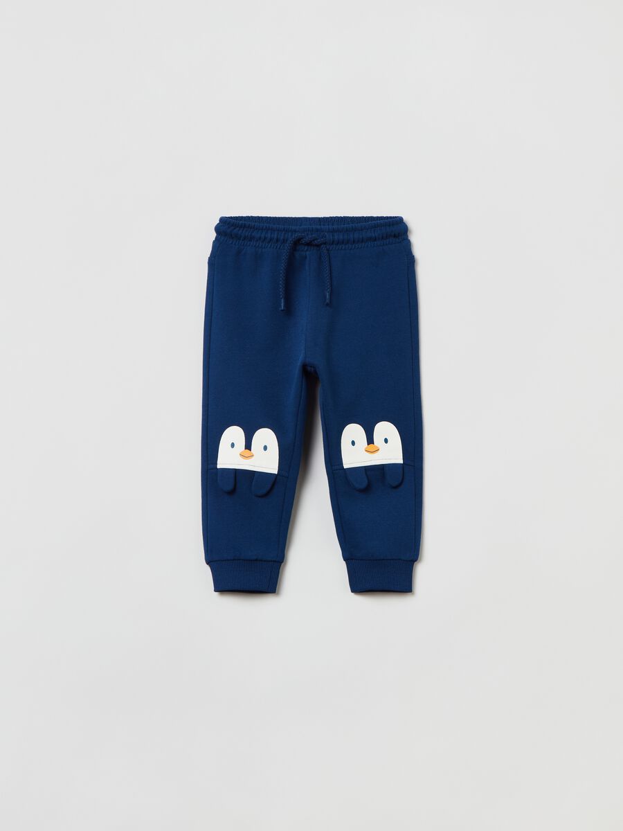 Joggers in felpa con coulisse e stampa_0