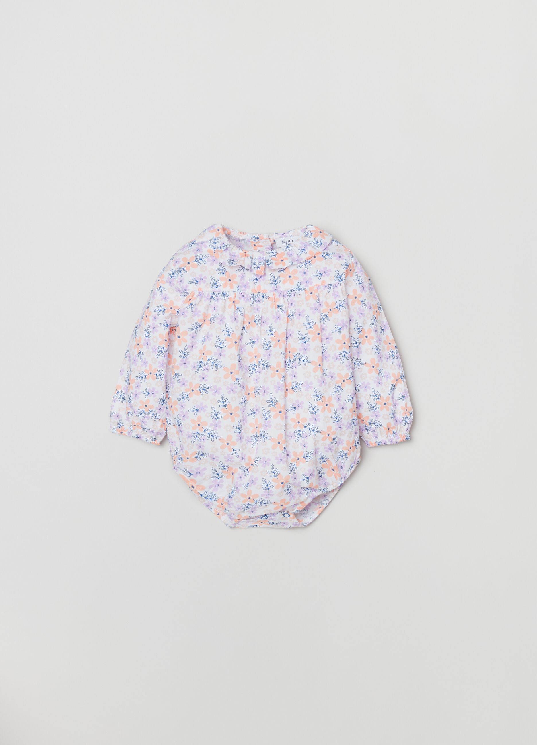 Body in popeline con fantasia floreale_0
