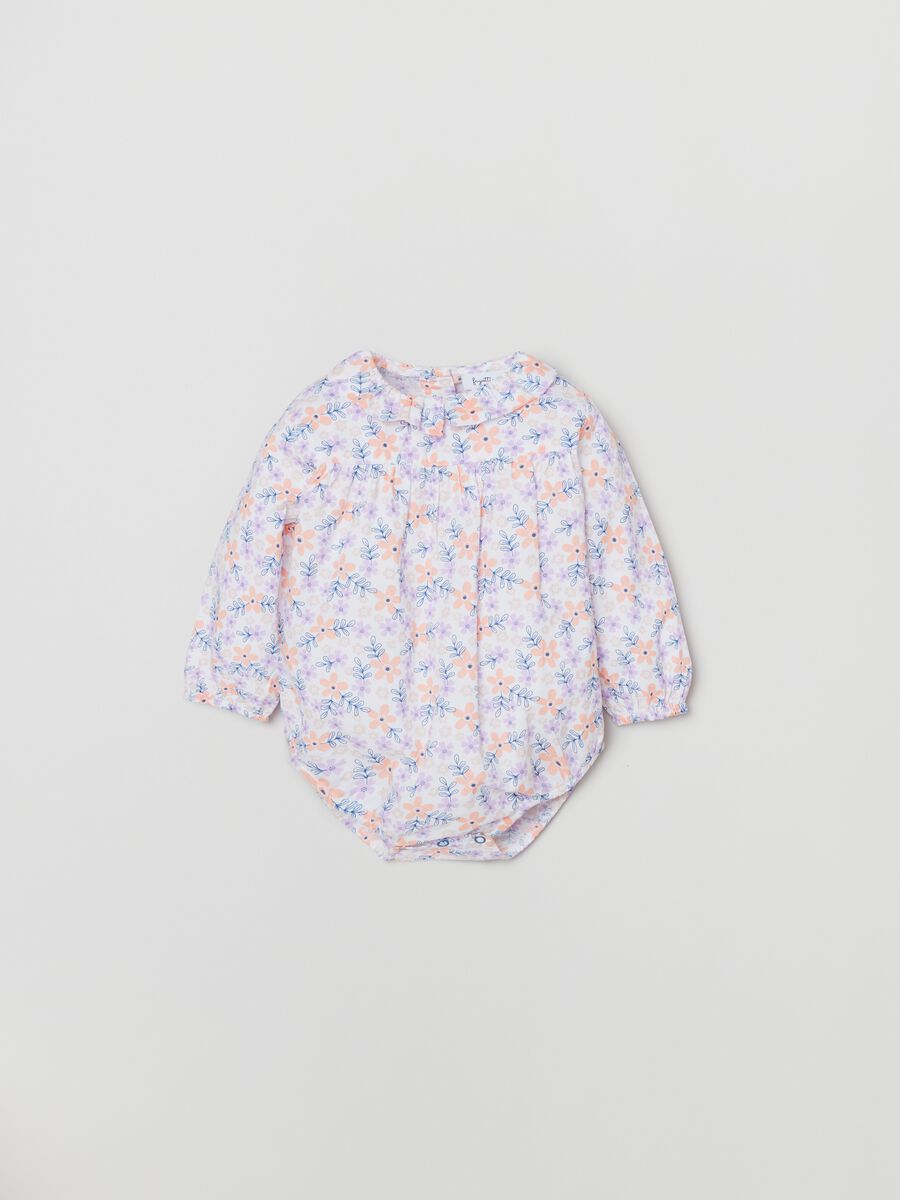 Body in popeline con fantasia floreale_0