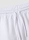 White cotton-blend regular-fit shorts with drawstring_5