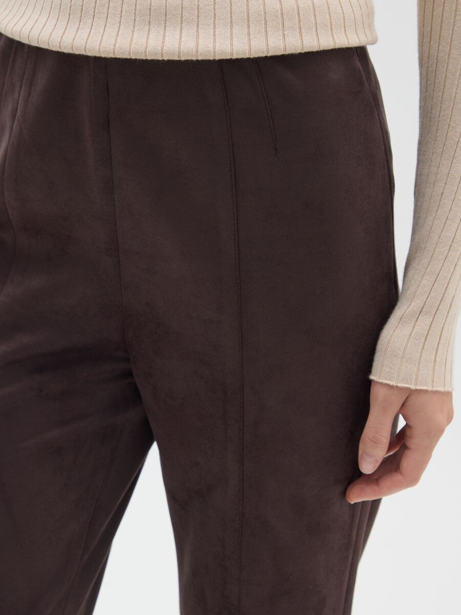 Brown Slim Fit Leggings_3