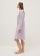 Purple pure cotton nightdress with serafino collar and floral pattern_1