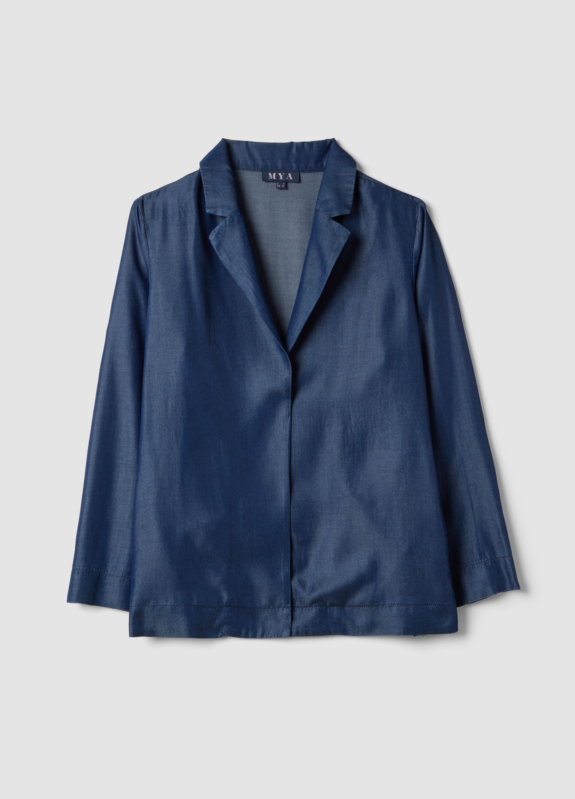 Blue regular fit lyocell blazer