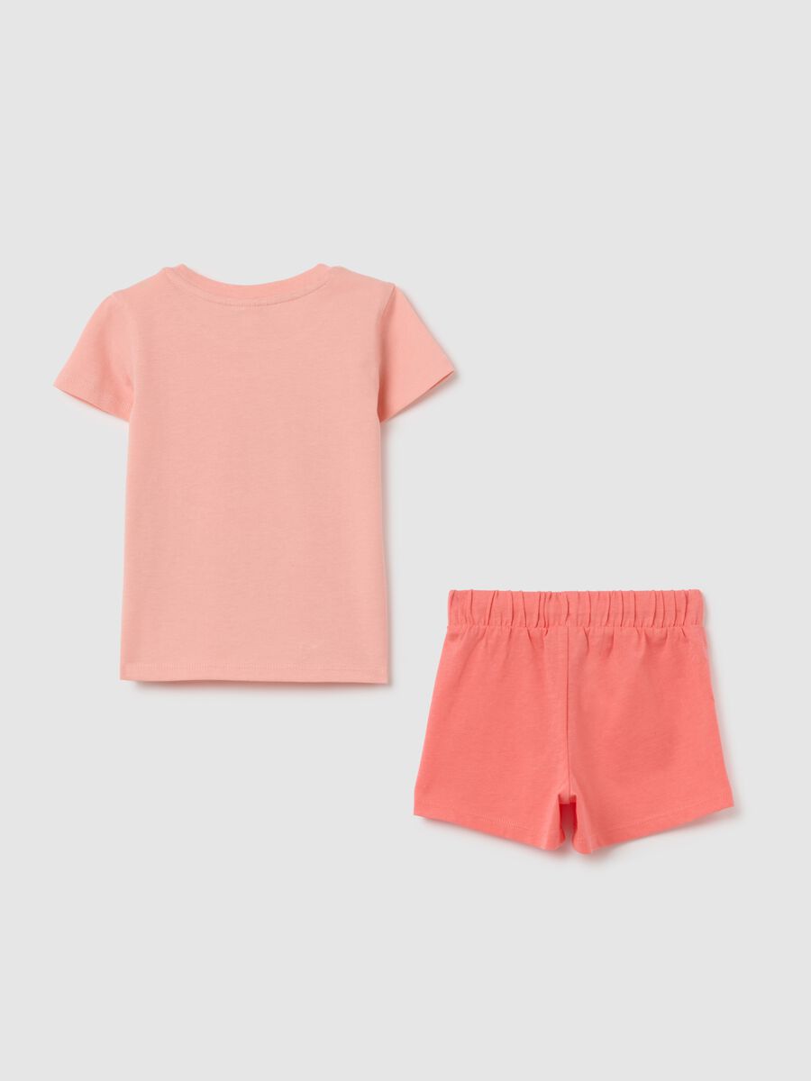 Girls' pink cotton regular fit outfit_1