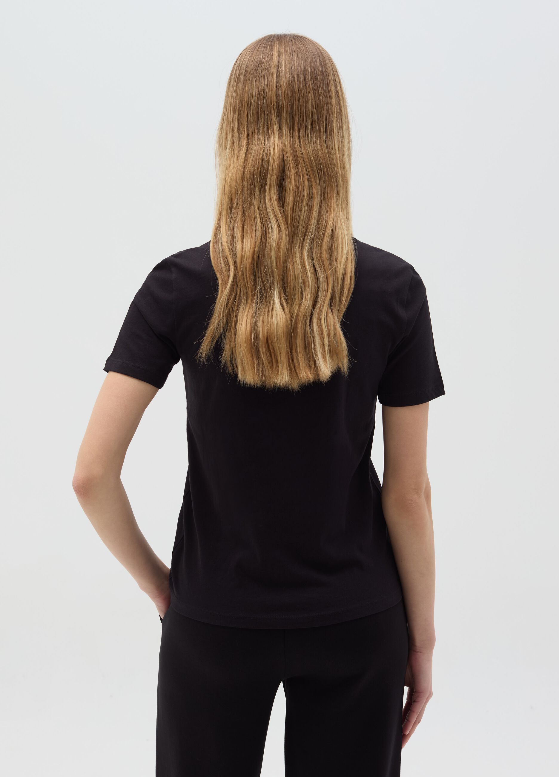 Organic cotton T-shirt with round neck