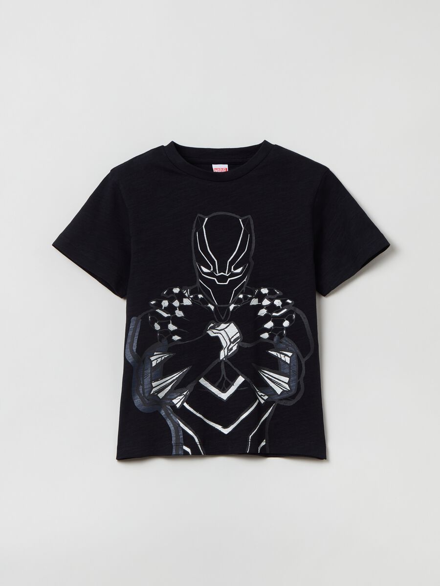 T-shirt in cotone stampa Black Panther_0