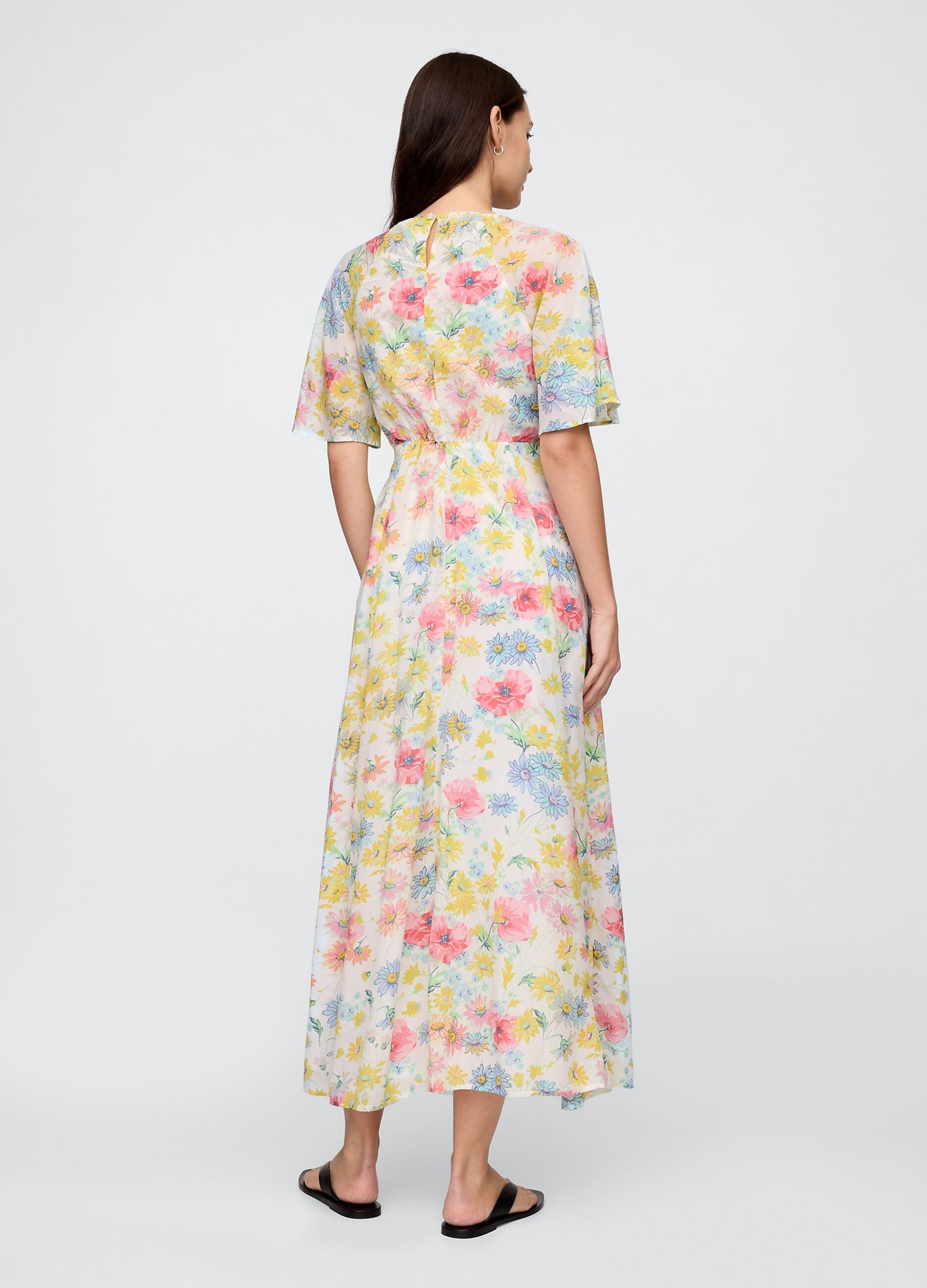 Gap multicoloured floral long dress in viscose and cotton blend