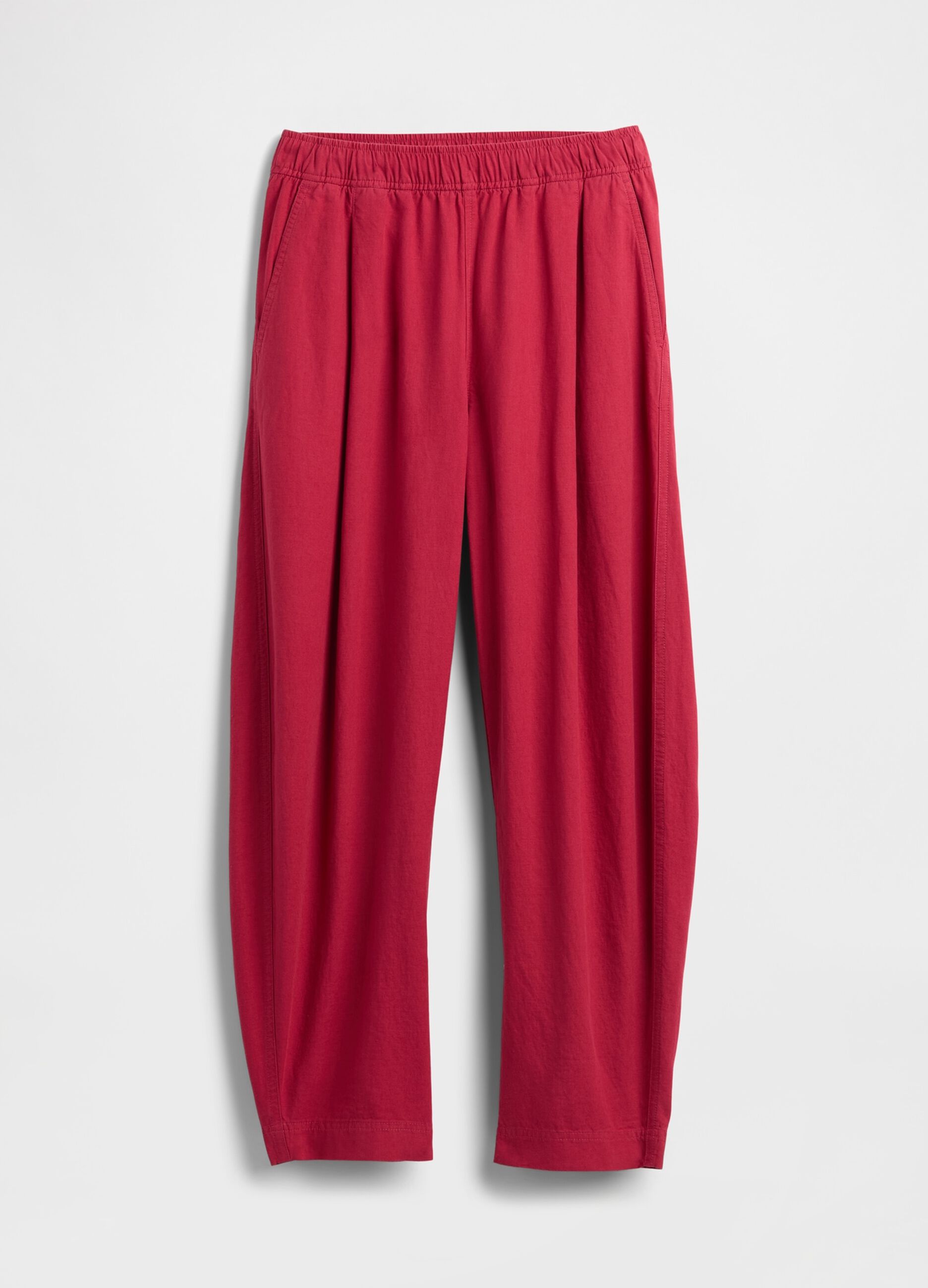 Linen-blend palazzo trousers