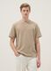 Beige regular-fit short-sleeve T-shirt with Henley neckline_2