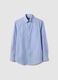Light blue striped shirt in cotton blend regular fit easy iron_4