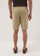 Beige chino Bermuda shorts in a linen and cotton blend_2