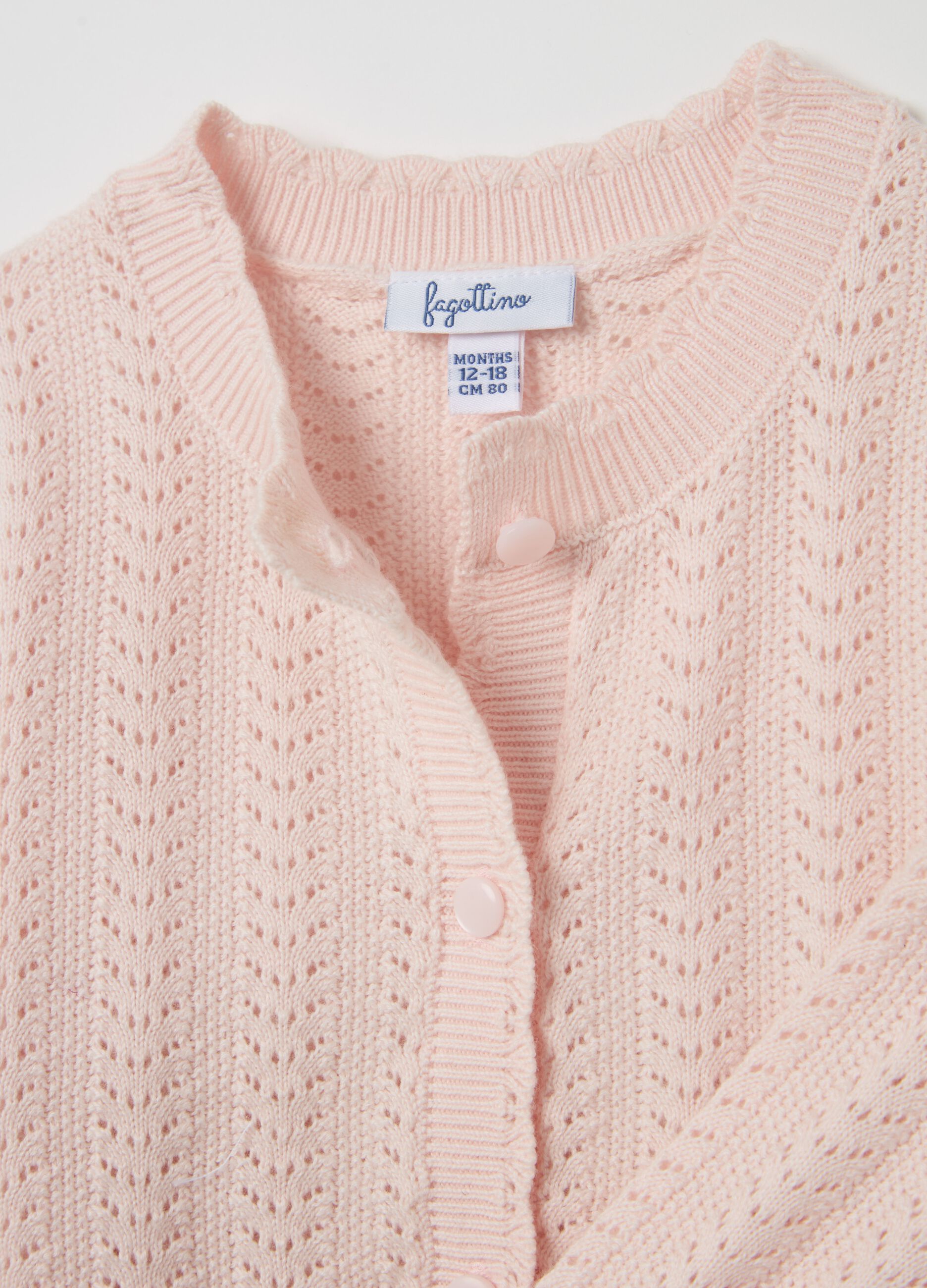 Cardigan in pointelle cotton