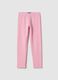 Girls' pink stretch cotton slim-fit leggings_0