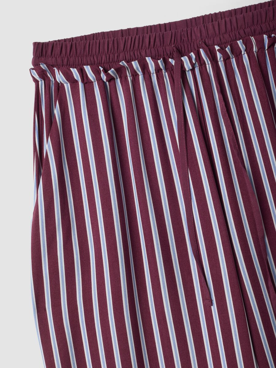 Purple pure viscose striped pyjama trousers_1