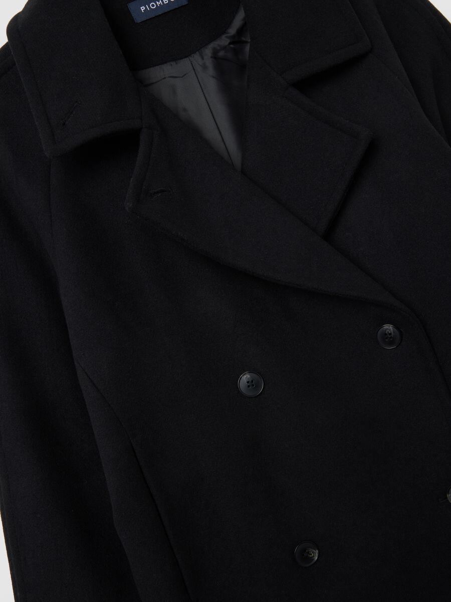 Oversized black coat with buttons_5