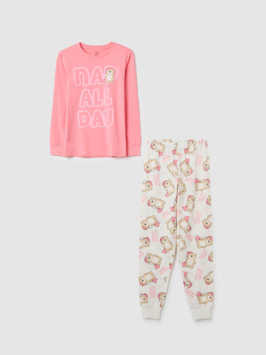 Girls' pure cotton multicolour regular fit pyjamas_0