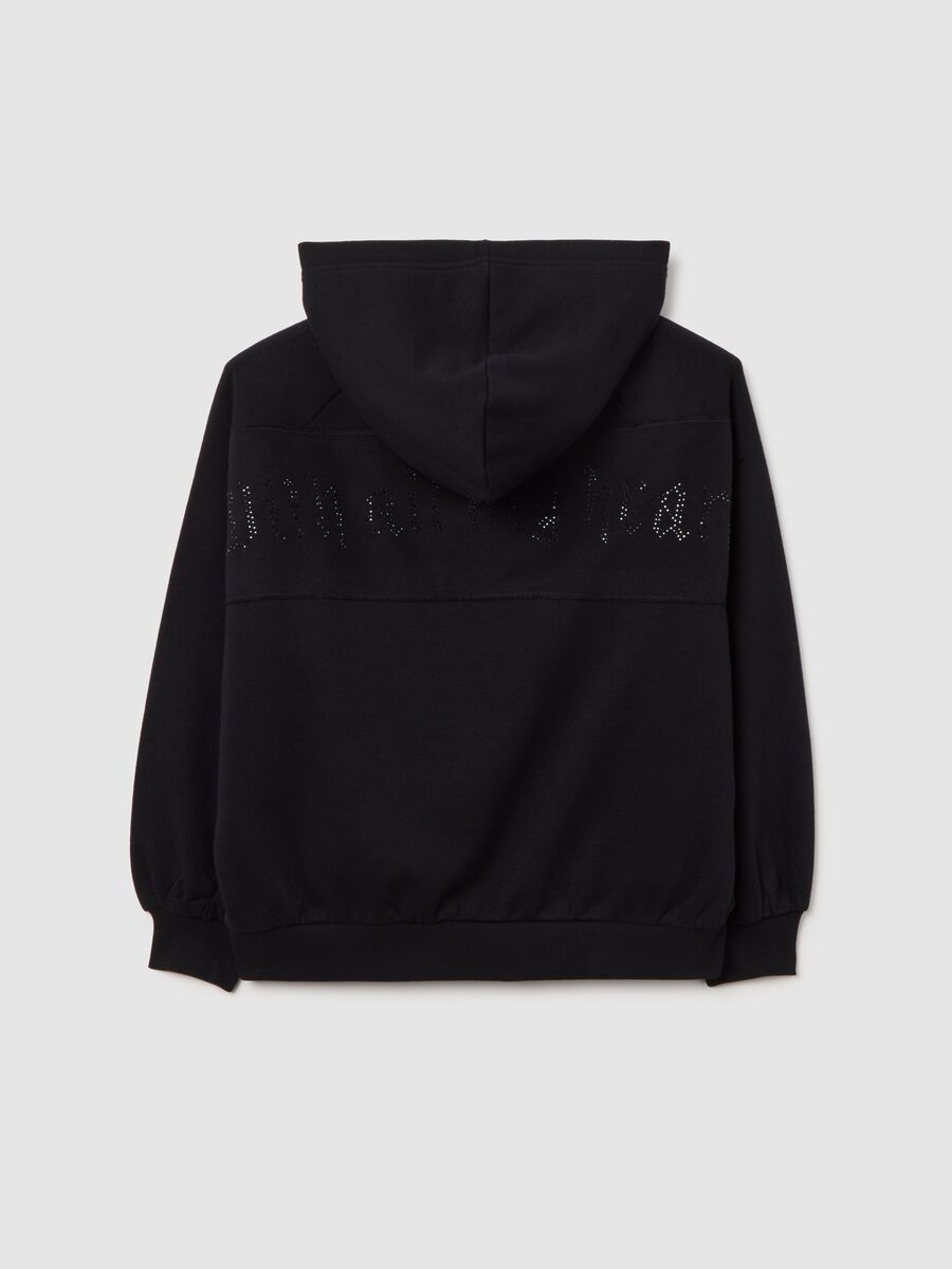 Girls' black cotton blend oversized hoodie_4