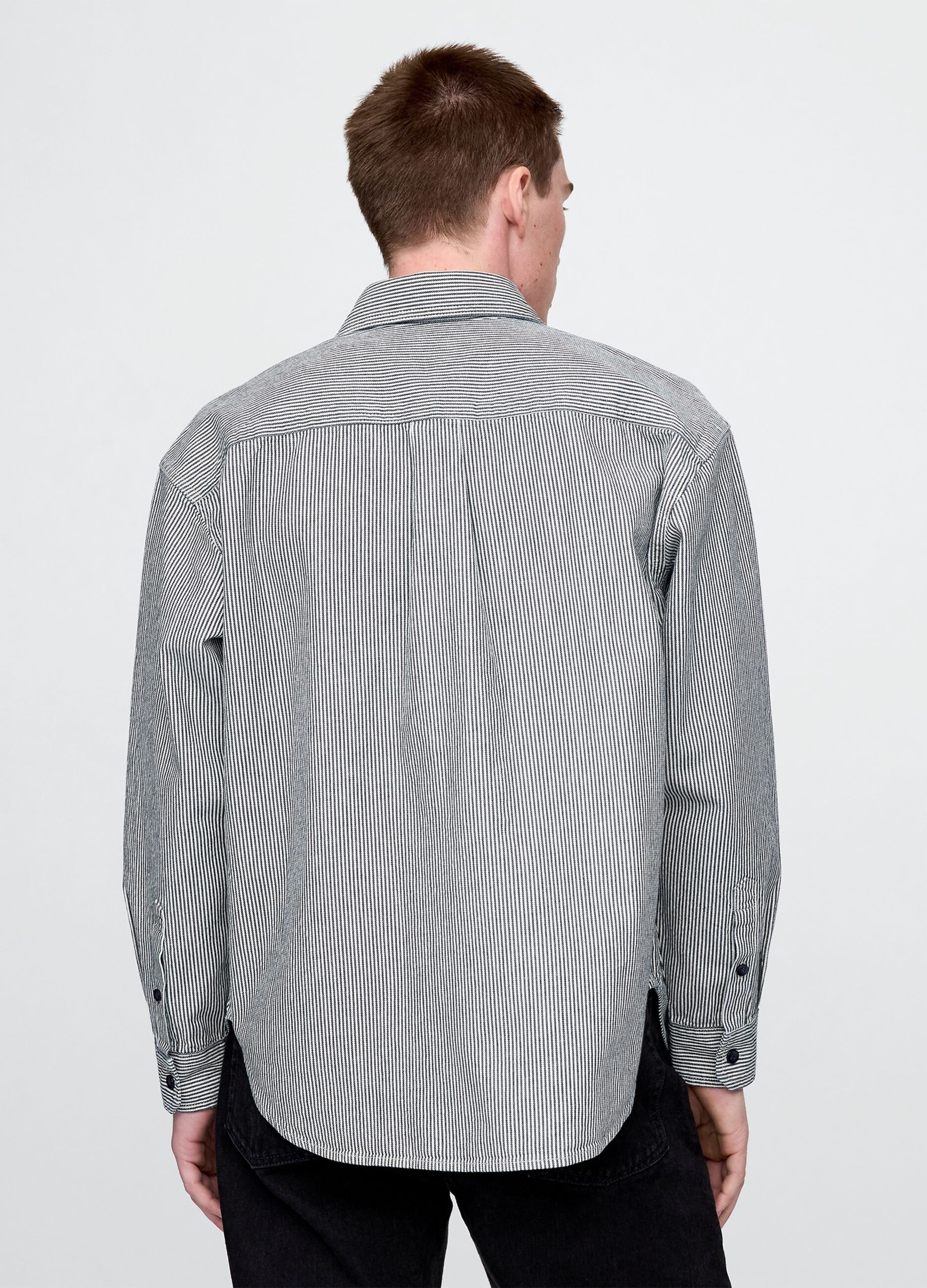 Black and Grey Striped Shirt