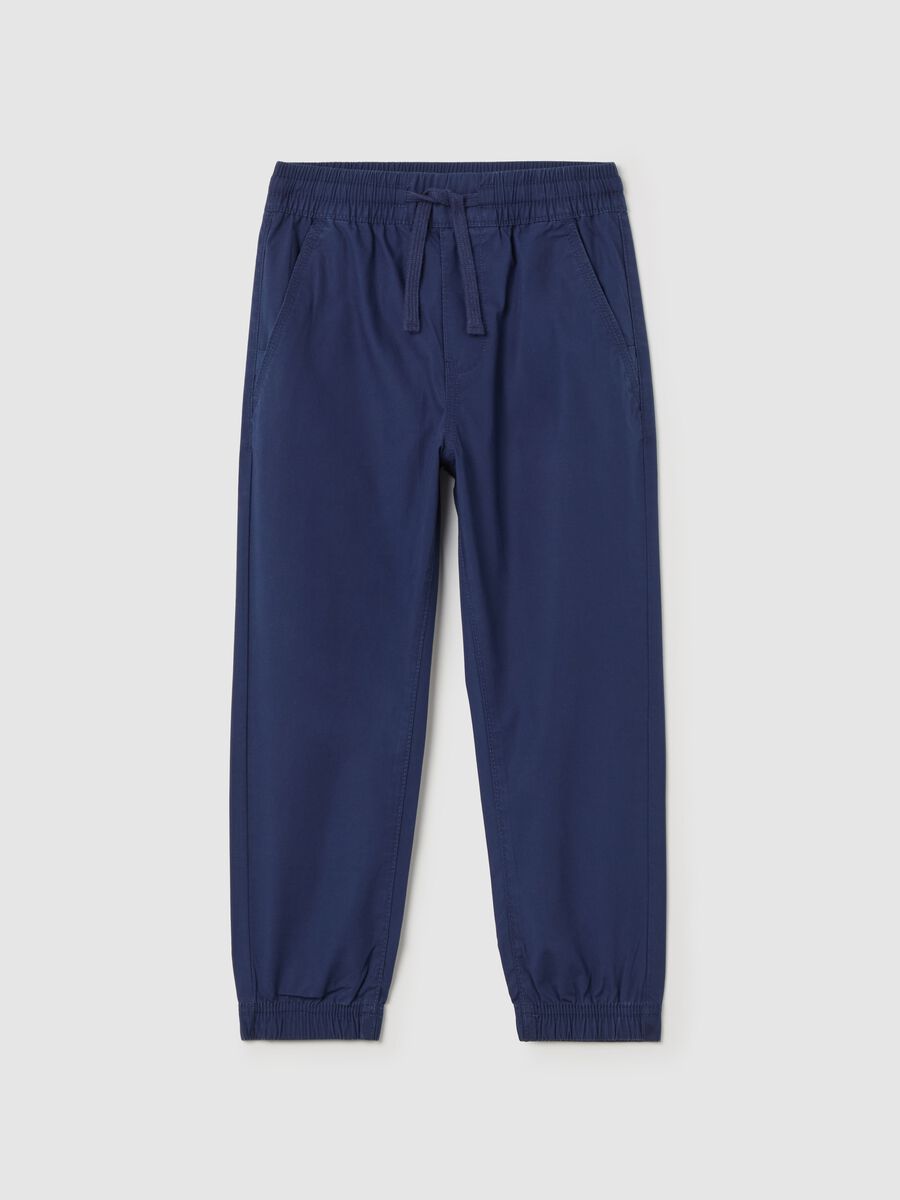Poplin joggers with drawstring_0