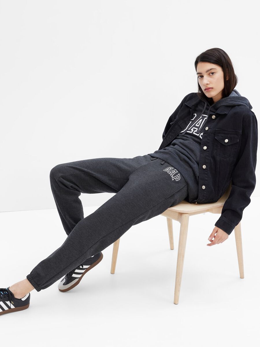 Cotton joggers with logo embroidery_1