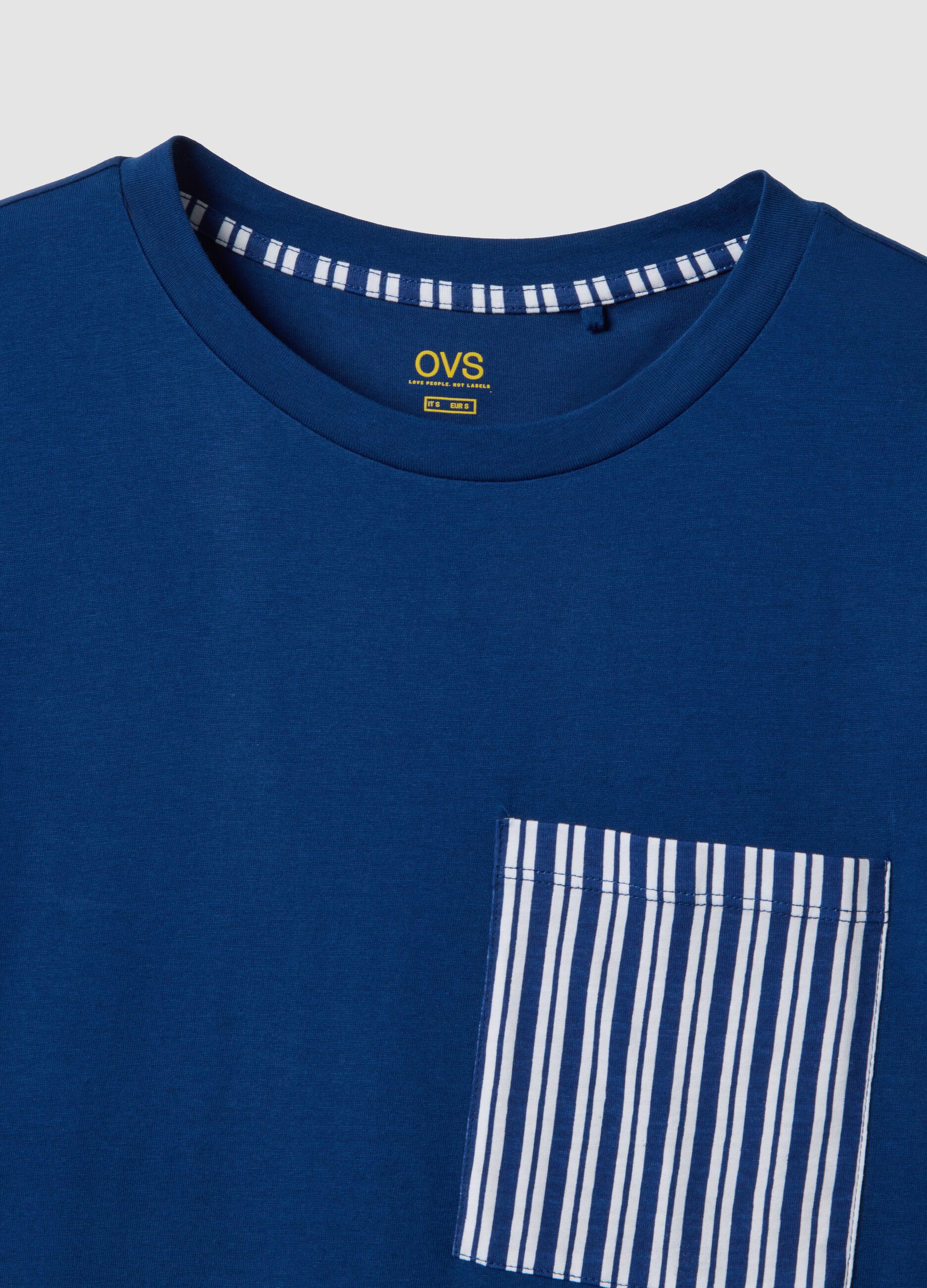 Blue pure organic cotton nightshirt with chest pocket